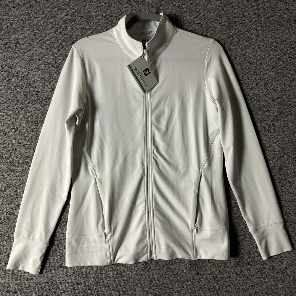 FootJoy Women's Size Small Full Zip Midlayer White Polyester Long Sleeve Jacket